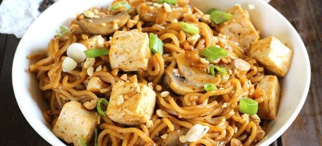 макароны с сыром тофу